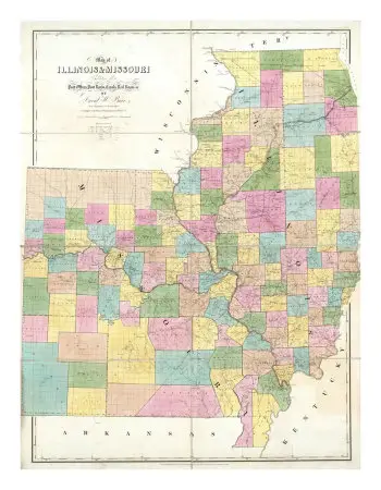 Map of Illinois and Missouri, c.1839
