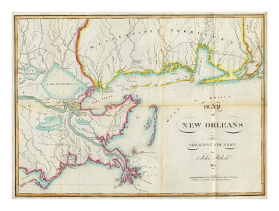 Map of New Orleans and Adjacent Country, c.1815