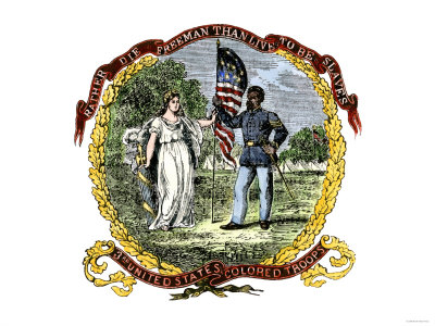 Banner of the Third U.S. Colored Troops, an African-American Regiment in the Civil War