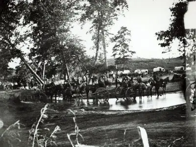 Federal Battery Fording a Tributary of Rappahannock, Battle Day, Cedar Mountain, Virginia, 1862