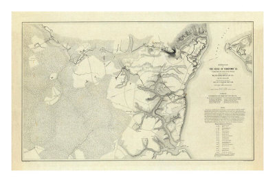 Civil War: Official Plan of The Siege of Yorktown Virginia, c.1862
