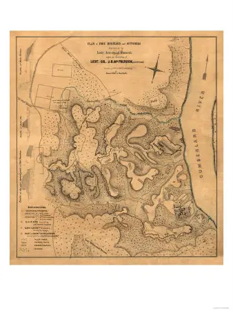 Battle of Fort Donelson - Civil War Panoramic Map