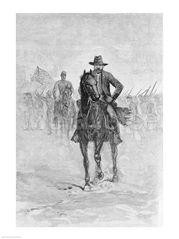 General Grant reconnoitering the confederate position at Spotsylvania court house