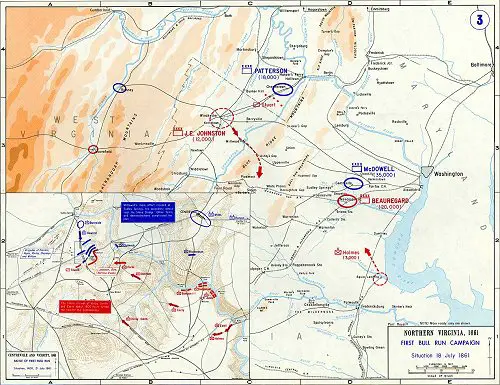 First Manassas Civil War Campaign Map