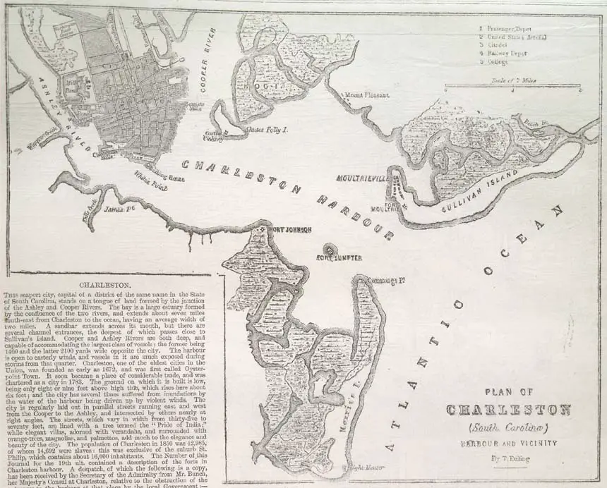Charleston Harbor Civil War Map