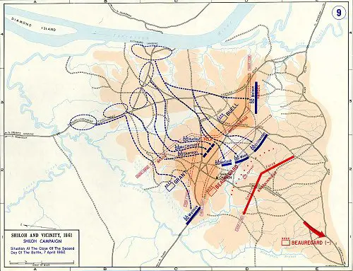 Civil War Campaign Map Shiloh TN
