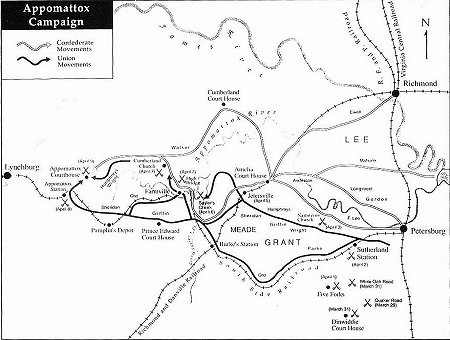 Appomattox campaign map American Civil War