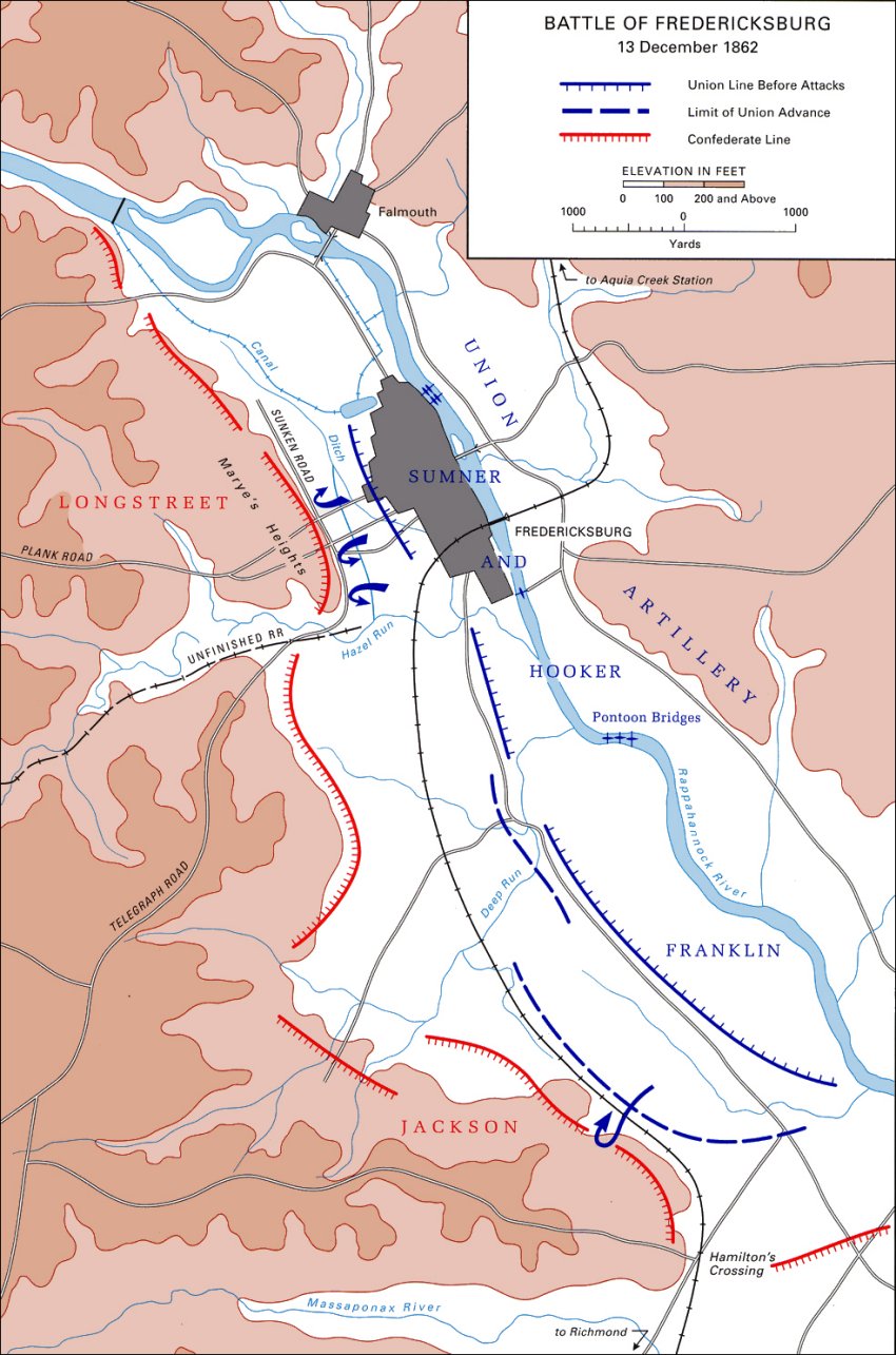 Fredericksburg Battle Map