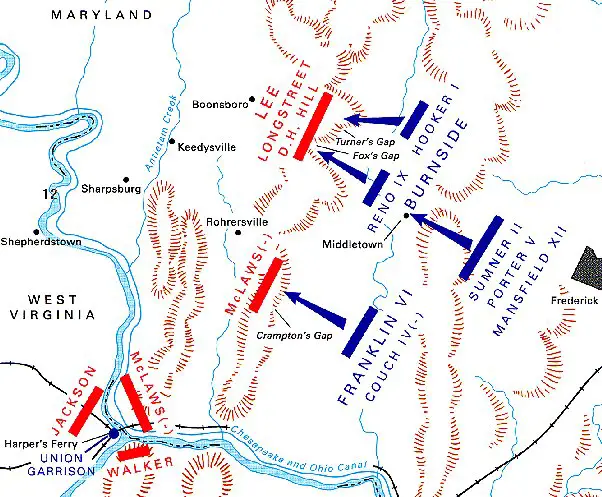 South Mountain Civil War battle map