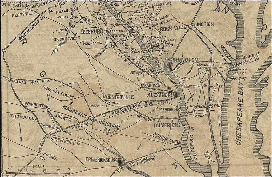 Upper Potomac River Map 1861