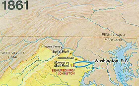 Civil War Eastern Theater Battle Map