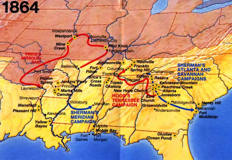 1864 American Civil War Battles Timeline