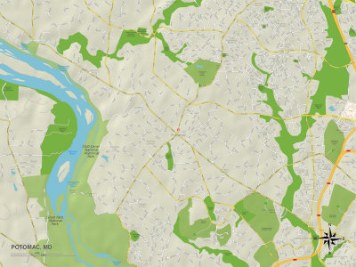 Political Map of Potomac, MD