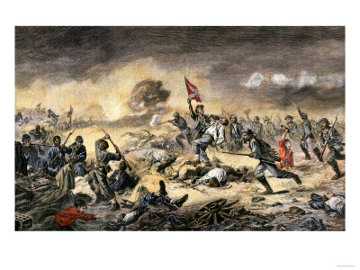 Confederate Charge against African-American Union Soldiers at the Battle of the Crater