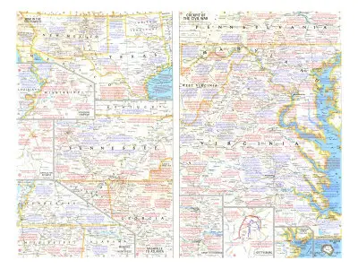 Battlefields Of The Civil War Map 1961