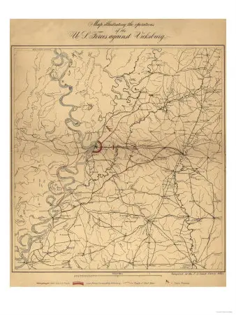 Siege of Vicksburg - Civil War Panoramic Map