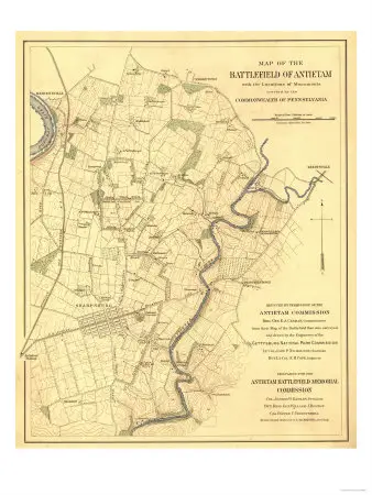 Battle of Antietam - Civil War Panoramic Map - Antietam, MD