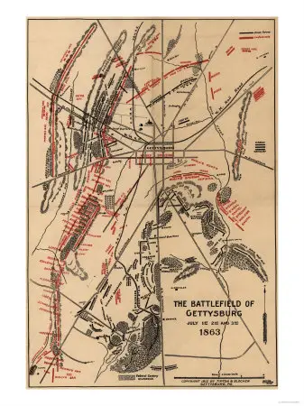 Battle of Gettysburg - Civil War Panoramic Map