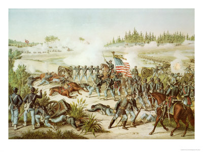 Black Troops of the 54th Massachusetts Regiment at the Battle of Olustee, Florida, 1864