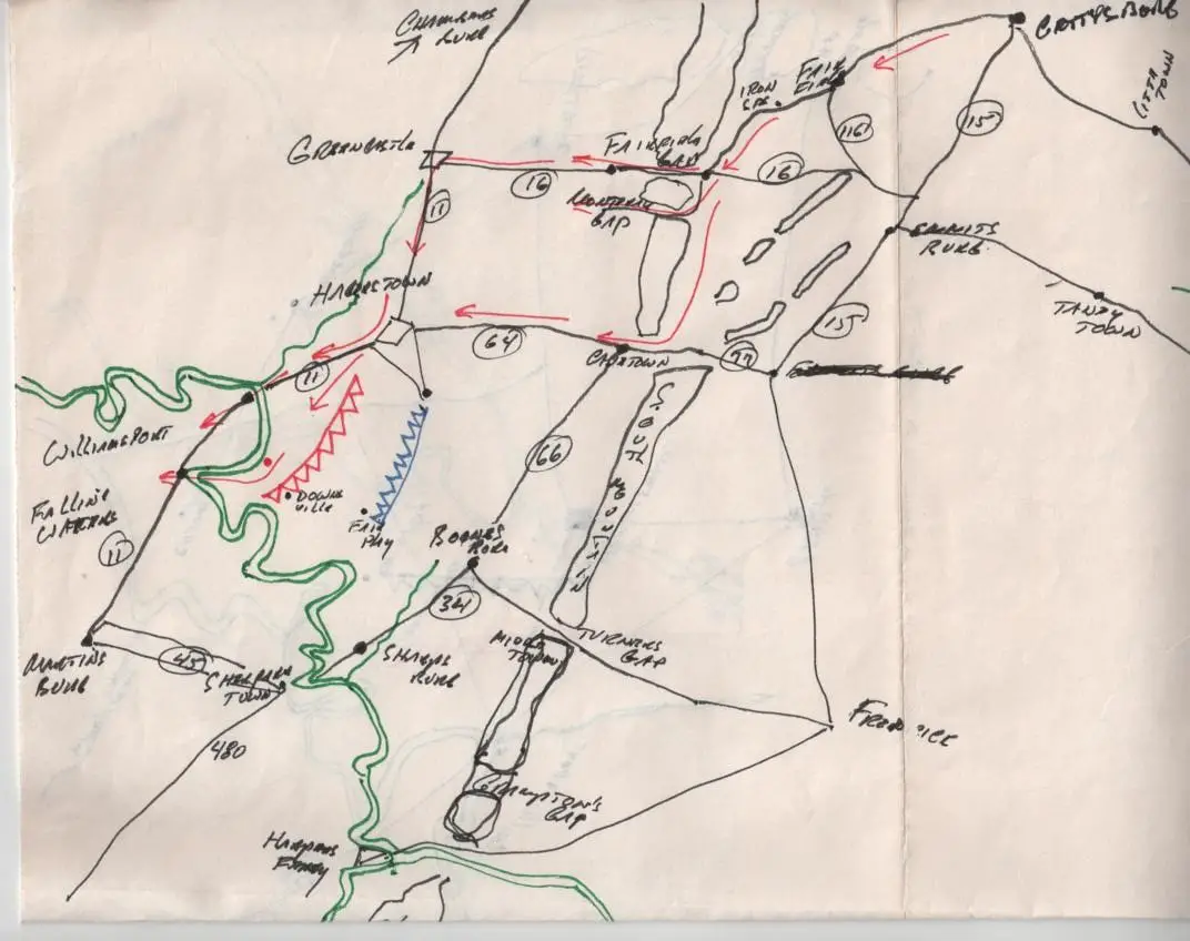 General Lee Retreat Map