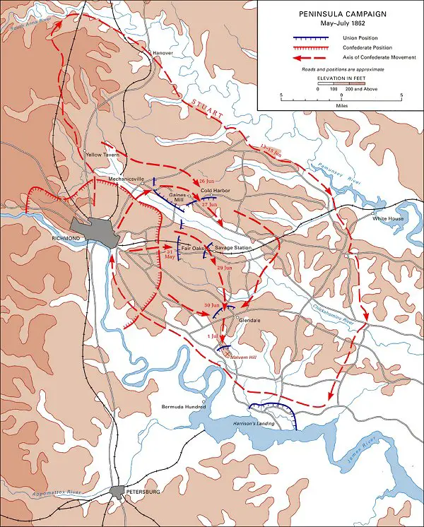 Peninsula Civil War Campaign Map