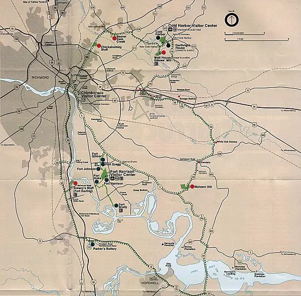 Richmond Virginia Civil War Battle Map