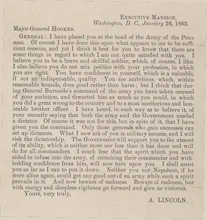 Abraham Lincoln Letter