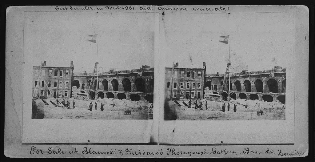fort Sumter after Anderson Retreat