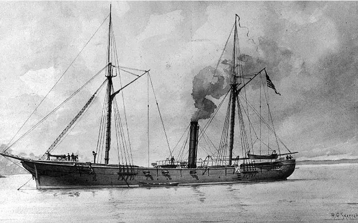 uss tecumseh + vermont + albany + triton + columbia + scorpion + civil war union navy ships