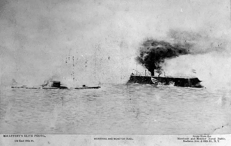 USS Monitor approaches the CSS Virginia