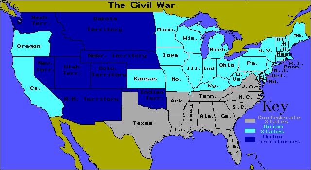 civil war cities map