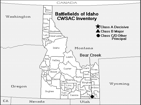 Idaho Civil War Battle Map