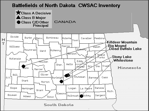 North Dakota Civil War Battle Map