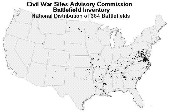 American Civil War All States Map of Battles